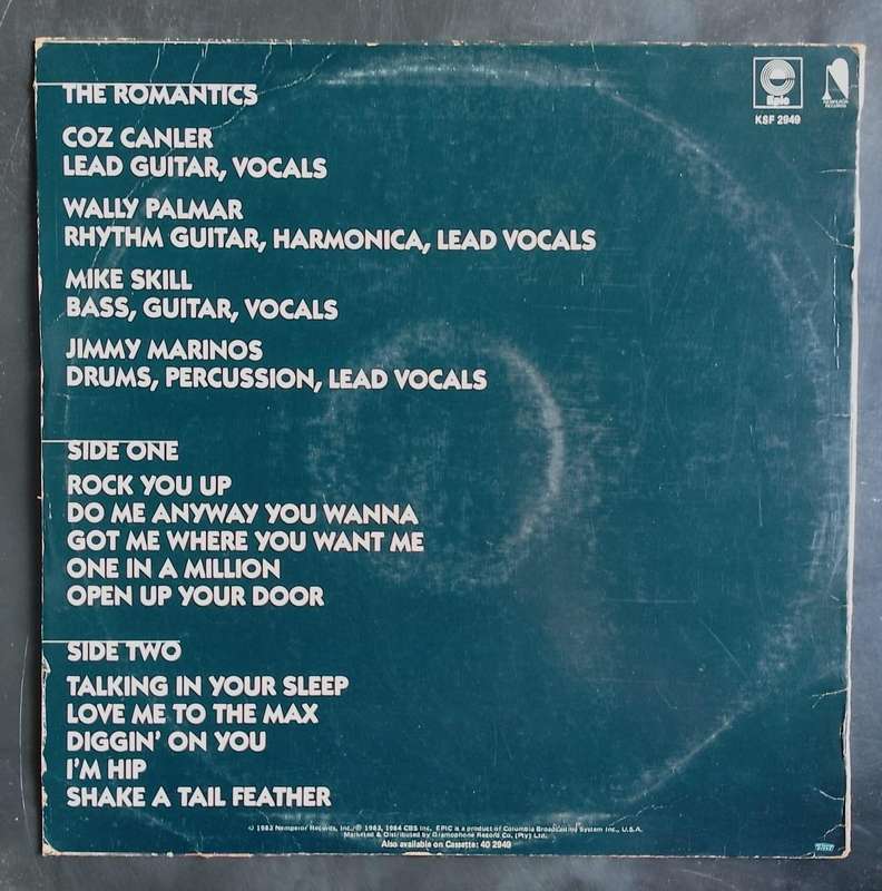 The Romantics - In Heat LP Vinyl Record