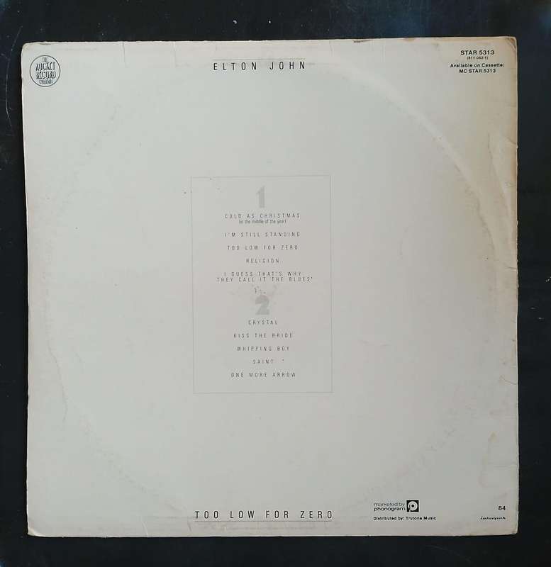 Elton John - Too Low For Zero LP Vinyl Record