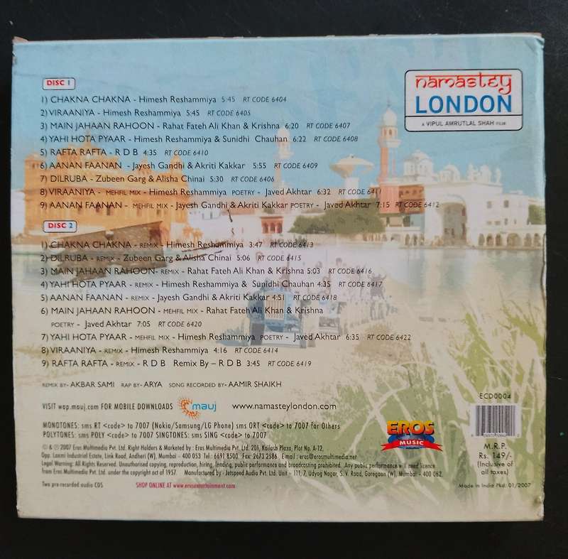 Himesh Reshammiya - Namastey London (Original Soundtrack) (2 CD Set)