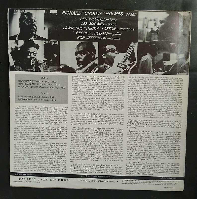 Richard "Groove" Holmes - "Groove" LP Vinyl Record - USA Pressing