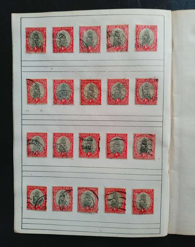 Union of South Africa Collection of 20 Definitive 1d Stamp Used