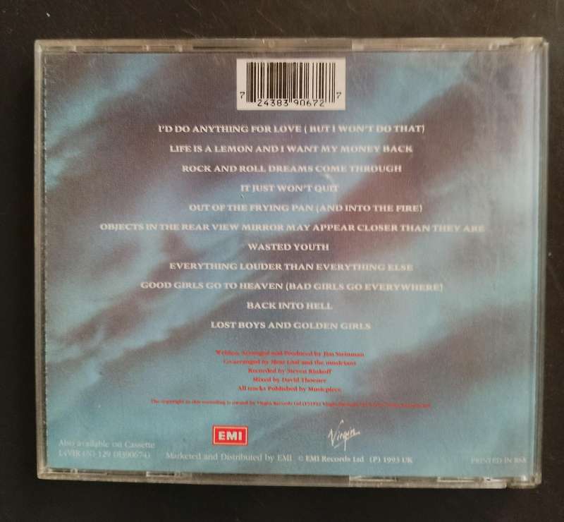 Meat Loaf - Bat Out Of Hell II: Back Into Hell (CD) - Europe Edition