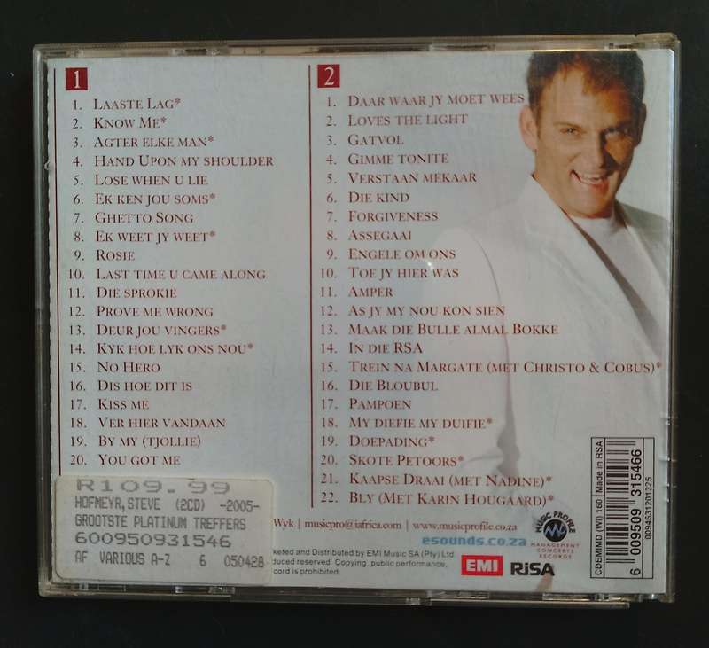 Steve Hofmeyr Grootste Platinum Treffers (2 CD Set)