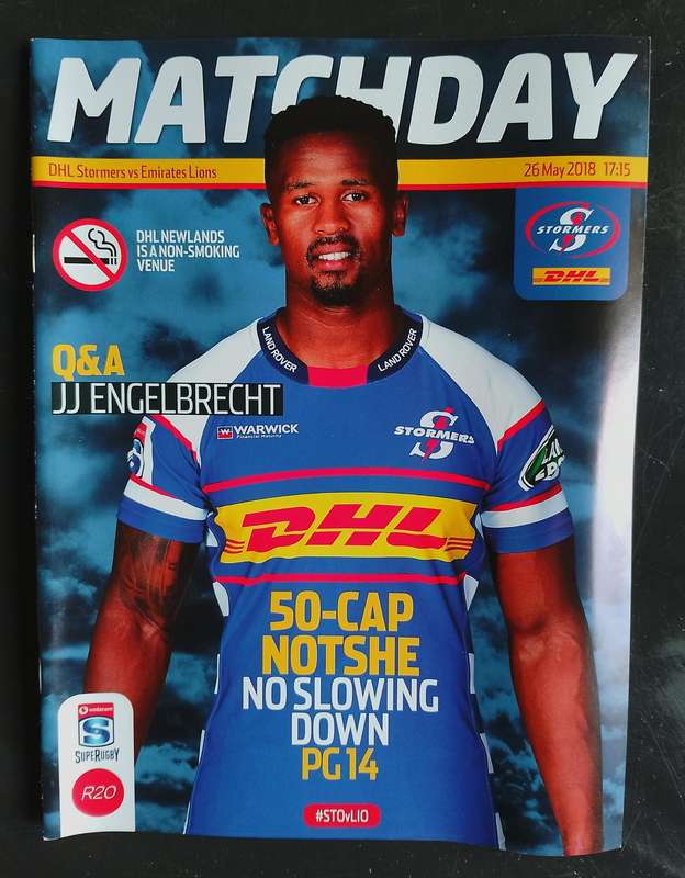Stormers v Lions 2018 SupeRugby Match Programme