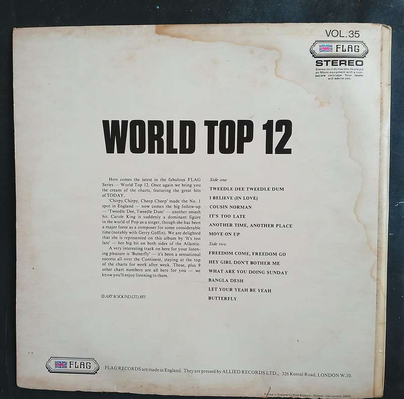 World Top 12 Vol.35 LP Vinyl Record - UK Pressing