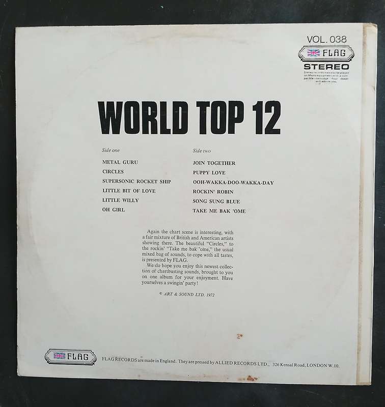 World Top 12 Vol.38 LP Vinyl Record - UK Pressing