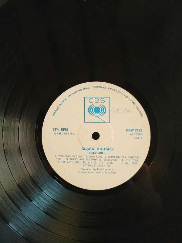 Billy Joel - Glass Houses LP Vinyl Record - Zimbabwe Pressing