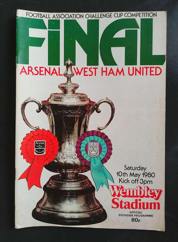 Arsenal vs West Ham United 1980 FA Cup Final Match Programme