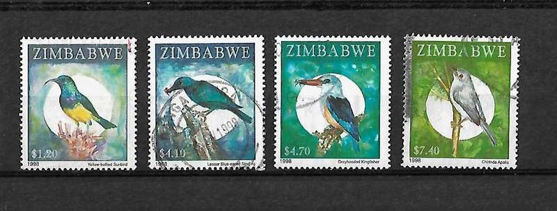 Zimbabwe - 1998 Birds Part Set of 4 Stamps Fine Used
