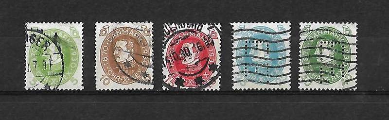 Denmark - 1930 60th Birthday of King Christian X Part Set of 5 Stamps VFU