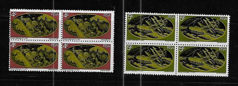 South Africa - 1973 Bicentenary of Rescue 4c & 5c Blocks of 4 Stamps MNH