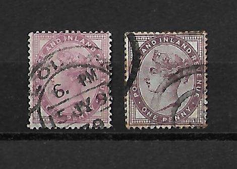 Great Britain 1881 Queen Victoria 2 Stamps FU