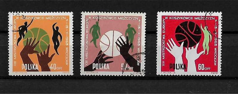 Poland - 1963 European Basketball Championship Part Set of 3 Stamps VFU