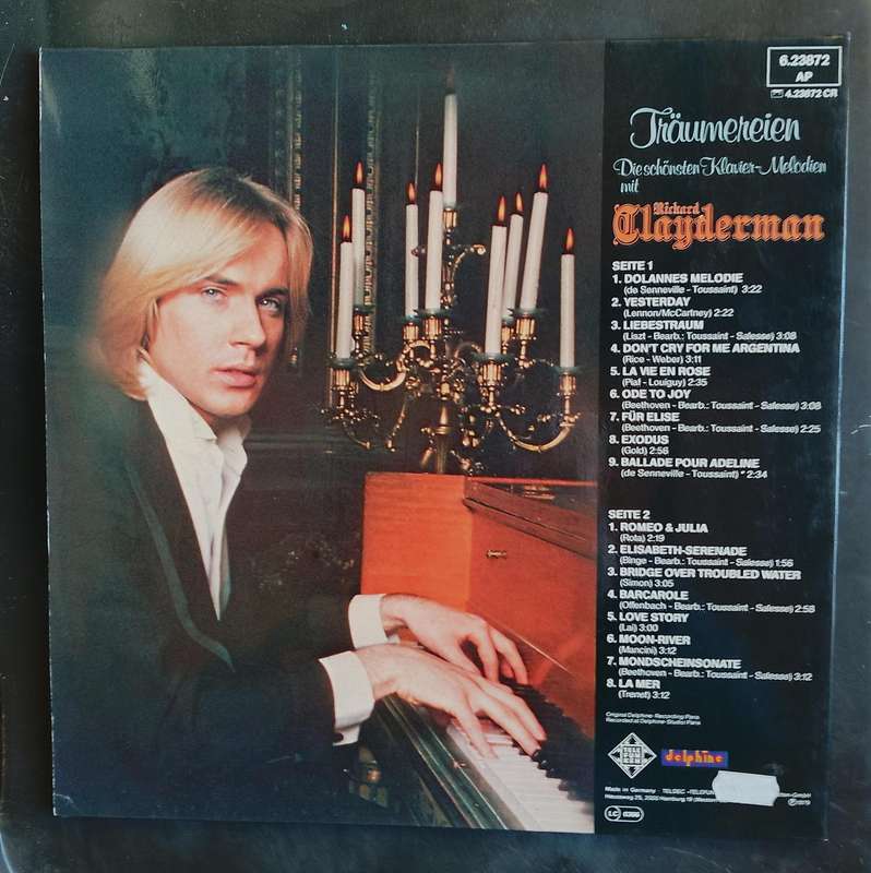 Richard Clayderman - Die Schönsten Klavier-Melodien LP Vinyl Record