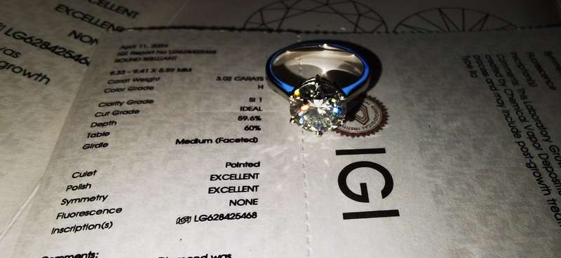 3.02ct Diamond Ring, 18K White Gold (IGI Certified H/SI1)