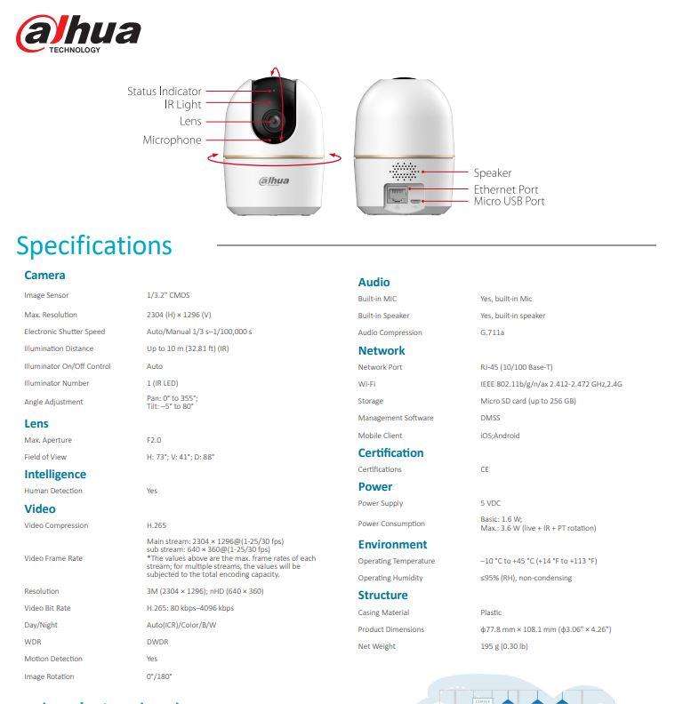 Dahua DH-H3A Nanny Cam