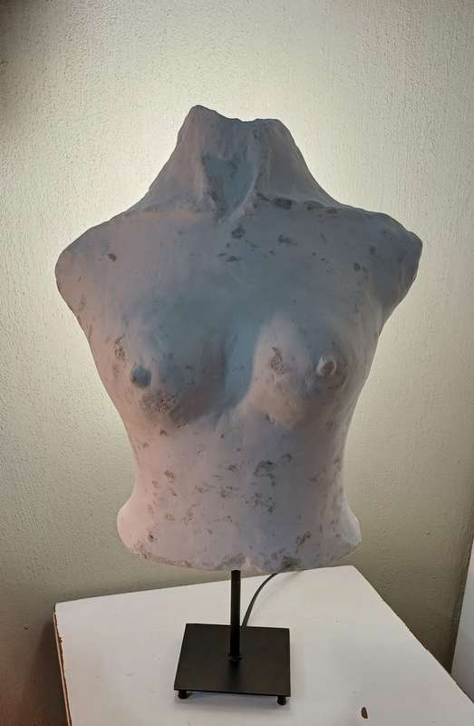 Mixed Media Bust Lamp