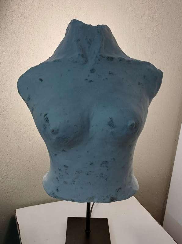 Mixed Media Bust Lamp