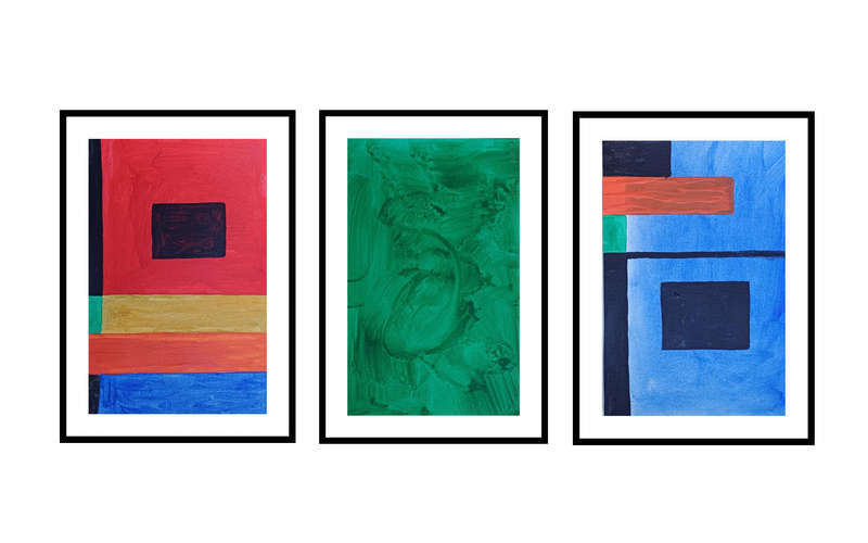 Art set 1 - Acrylics on paper - Abstract Art
