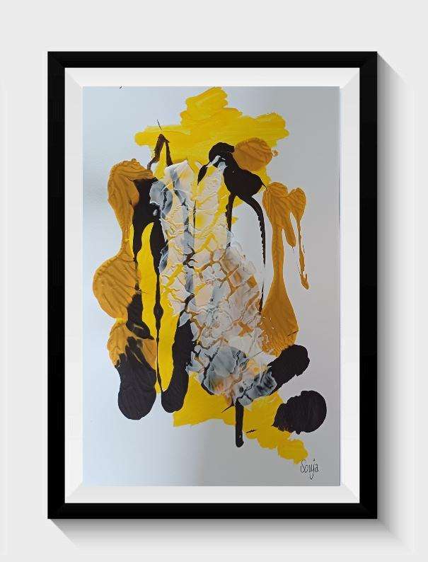 Solution - Acrylics on paper - Abstract Art