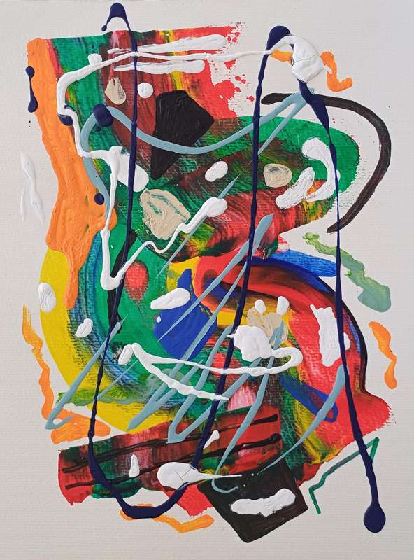 Untitled 1 - Acrylics on paper - Abstract Art