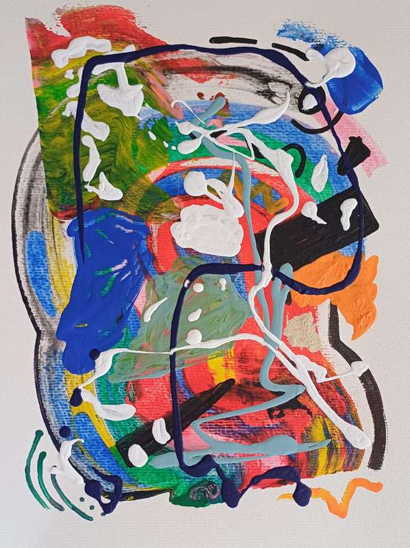 Untitled 2 - Acrylics on paper - Abstract Art