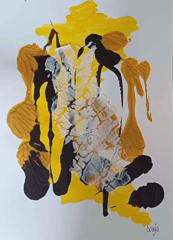 Untitled - Acrylics on paper - Abstract Art
