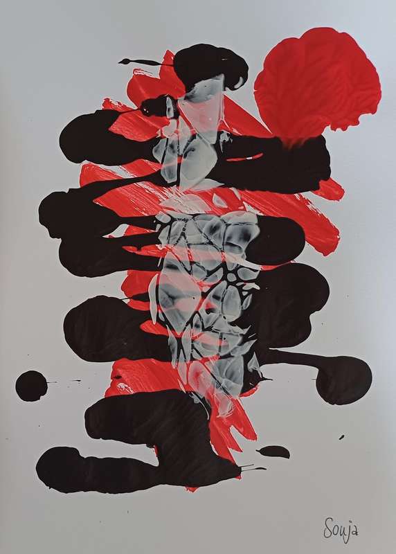 Untitled - Acrylics on paper - Abstract Art