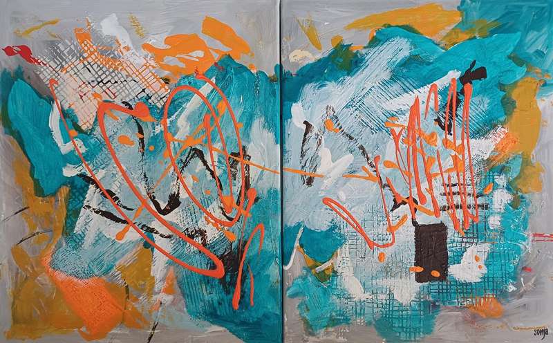 Untitled- Set of 2 Abstract Art