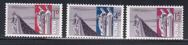 MALTA 1965 SG 359-361, COMPLETE SET MNH.