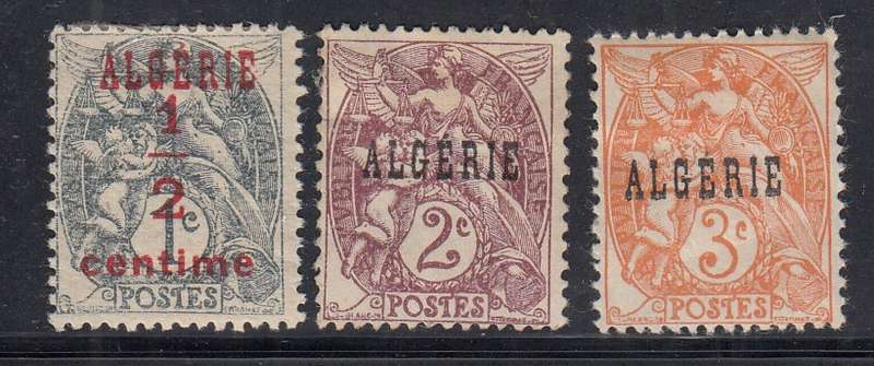 FRENCH ALGERIA 1924 LOT OVERPRINTS MH.