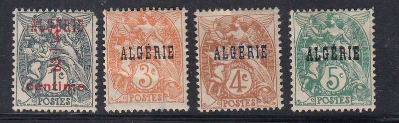 FRENCH ALGERIA 1924 LOT OVERPRINTS MH.