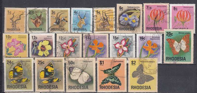RHODESIA 1974, SASCC 251-270 FULL SET USED.