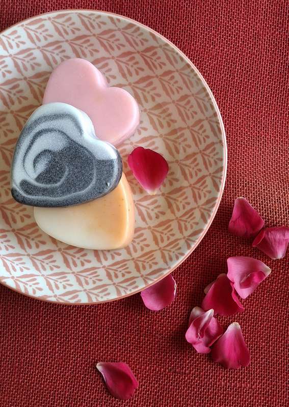 3 x Natural handmade Seawater soaps (Hear Shaped) 90 gram bars