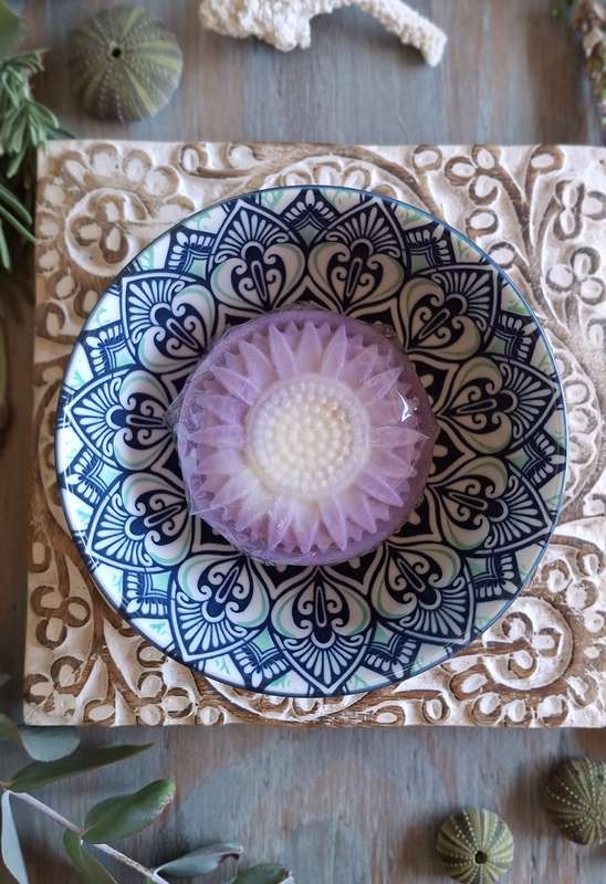 Natural handmade Seawater soaps (Lavender) in flower shape