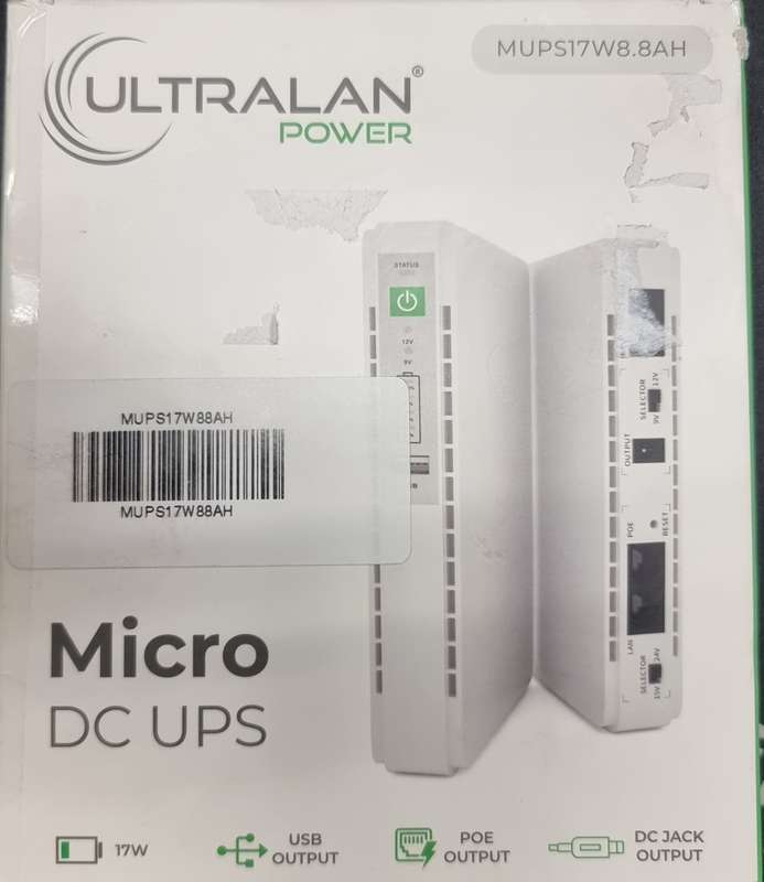 UltraLAN Mini UPS (DC, USB & PoE) - 17W 8.8AH