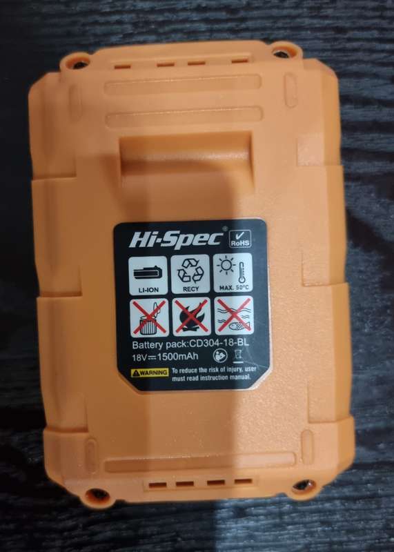 Hi-Spec 18V Cordless Drill for Home & Garage DIY (for parts or repair)