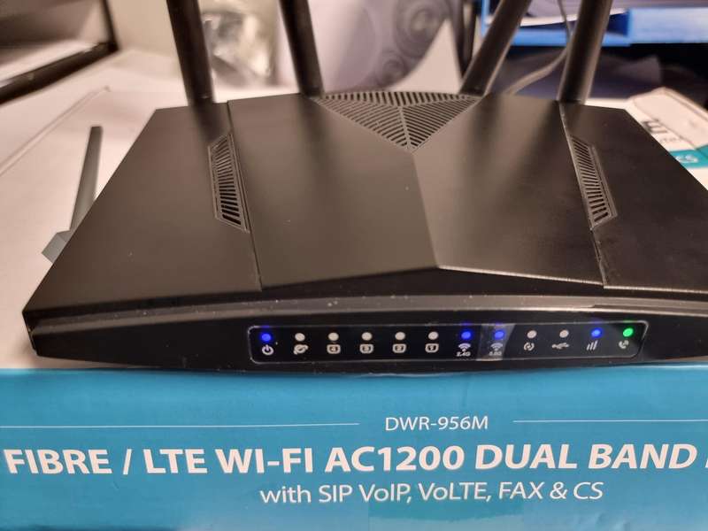 D-Link DWR-956M Fibre LTE AC1200 GE Router with VoIP, VoLTE, CS & Fax (It Takes a SIM card)
