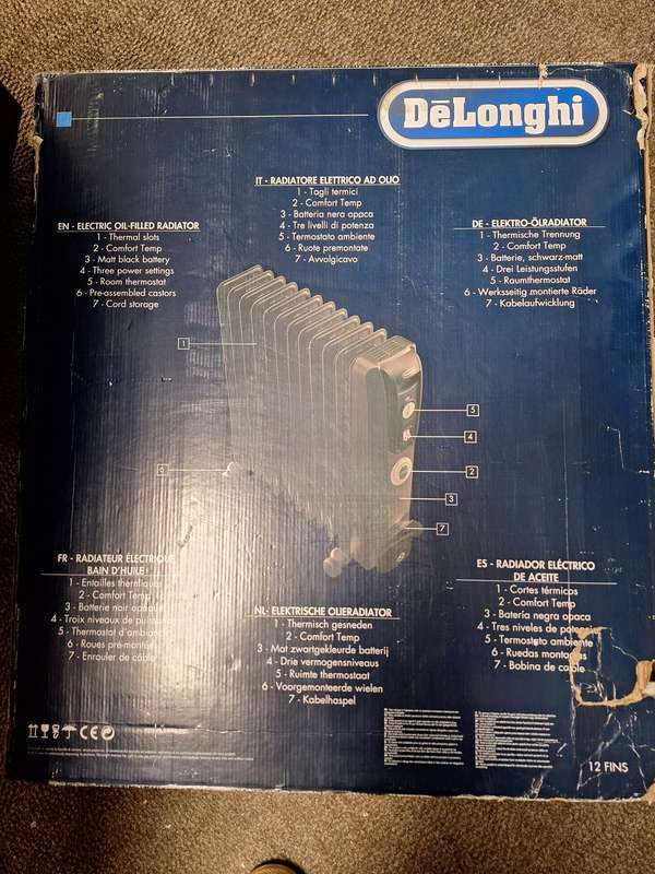 Delonghi - 12 Fin Oil Heater  KH771225