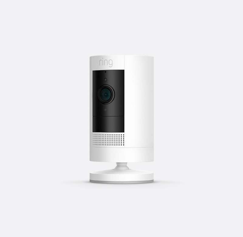 ring stick up cam plug-in security camera-white