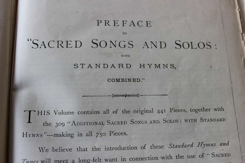 SACRET SONGS AND SOLOS. 750 Pieces. Compiled and sung by Ira D. Sankey.
