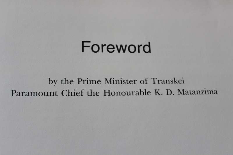 THE REPUBLIC OF TRANSKEI. First edition 1976. Chris van Rensburg Publications.