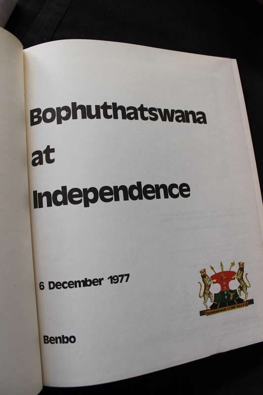 BOPHUTHATSWANA AT INDEPENDENCE. Publication of Bureau for Economic Research re Bantu Development.