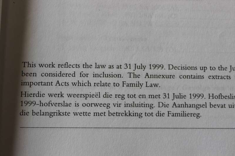CASEBOOK ON SOUTH AFRICAN FAMILY LAW. VONNISBUNDEL OOR DIE SUID-AFRIKAANSE FAMILIEREG. Cronjé/Heaton