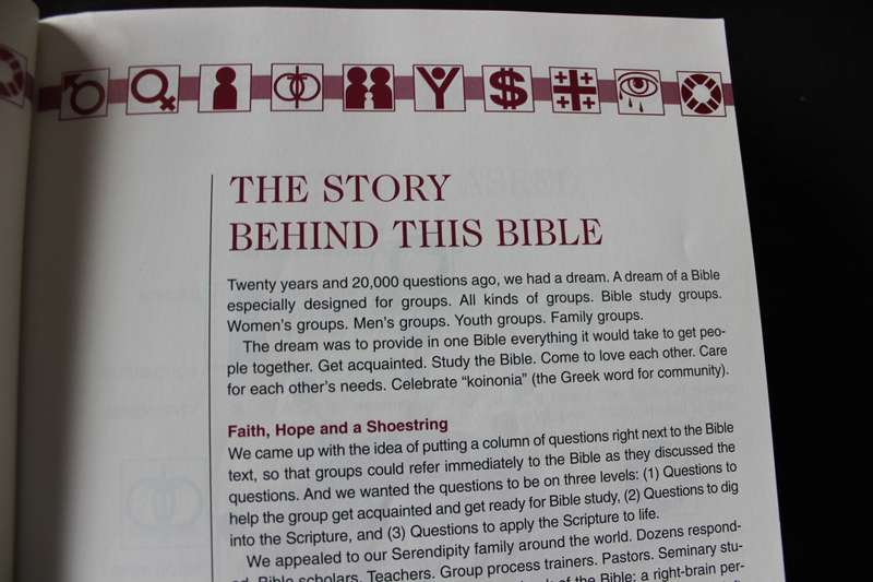 SERENDIPITY BIBLE. 10TH ANNIVERSARY EDITION. For Personal and Small Group study.