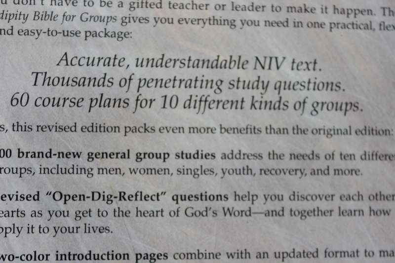 SERENDIPITY BIBLE. 10TH ANNIVERSARY EDITION. For Personal and Small Group study.
