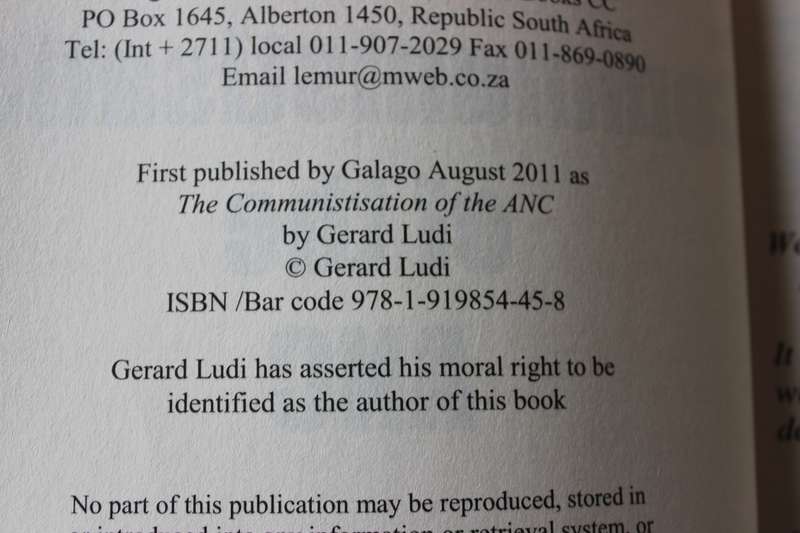 GERARD LUDI. The Communistisation of the ANC.