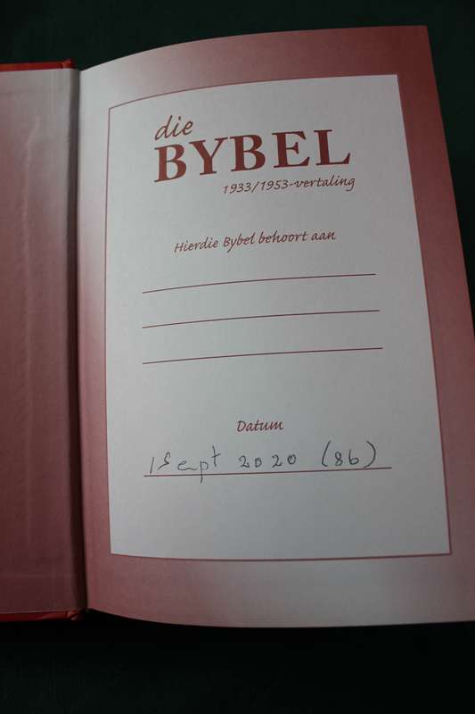 DIE BYBEL 1933/1953-vertaling met Deuterokanonieke Boeke.