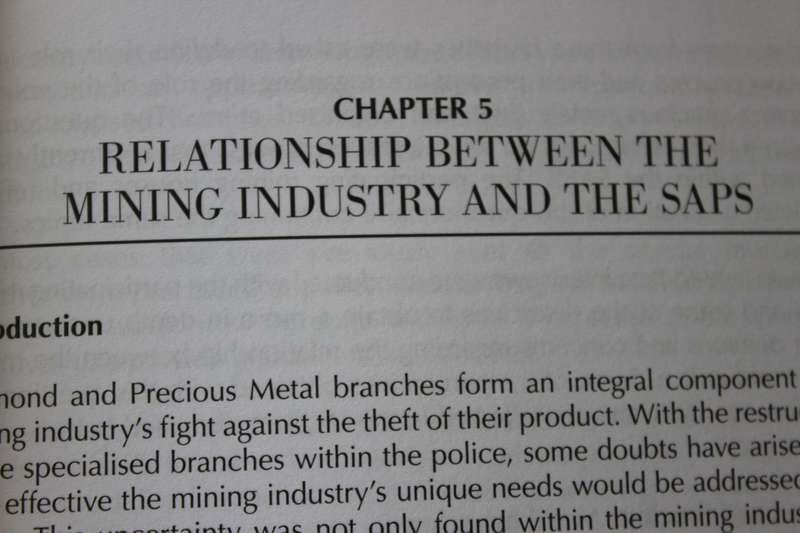 THE THEFT OF PRECIOUS METALS FROM SOUTH AFRICAN MINES AND REFINERIES. Ben Coetzee and Riana Horn.
