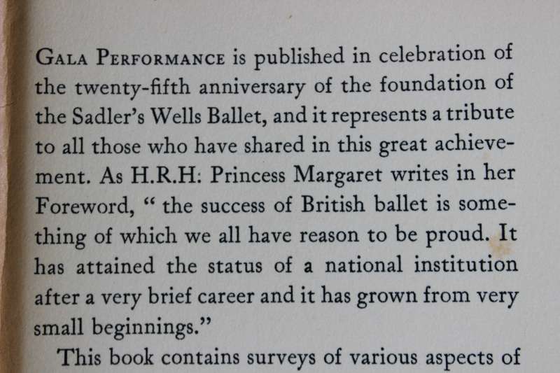 GALA PERFORMANCE. A Record of The Sadler's Wells Ballet over 25 Years. Edited by Arnold Haskell.